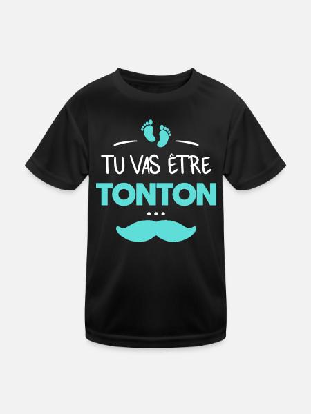 Tu vas être tonton - T-shirt sport Enfant - noir - Devant