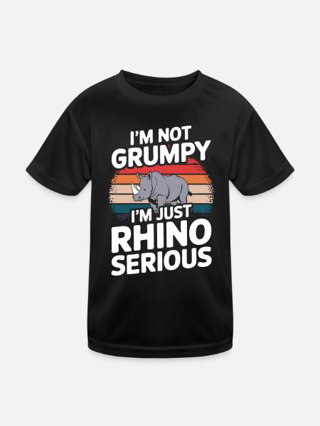 Nashorn Rhinozeros - Kinder Funktions-T-Shirt - Schwarz - Vorne