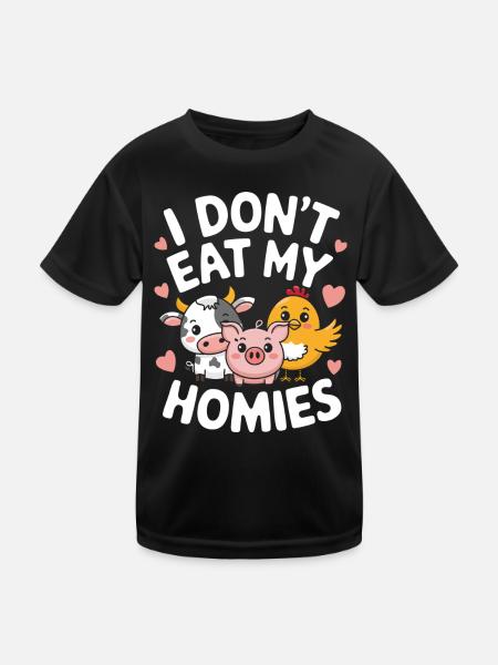 Vegetarian Vegan Veggie Vegetarian - Kids Functional T-Shirt - black - Front