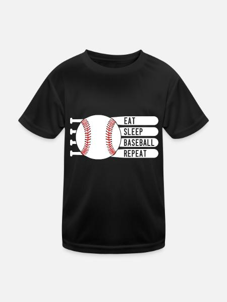MANGER DORMIR BASEBALL RÉPÉTER - T-shirt sport Enfant - noir - Devant