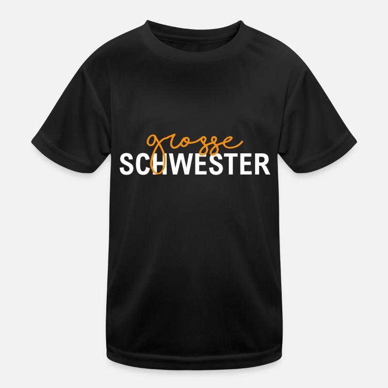 Große Schwester - Kinder Funktions-T-Shirt - Schwarz