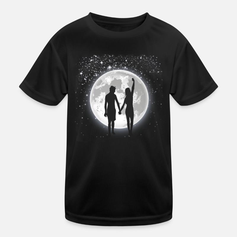 Mond Sterne Paar romantisch Valentinstag Geschenk Kinder Funktions-T-Shirt