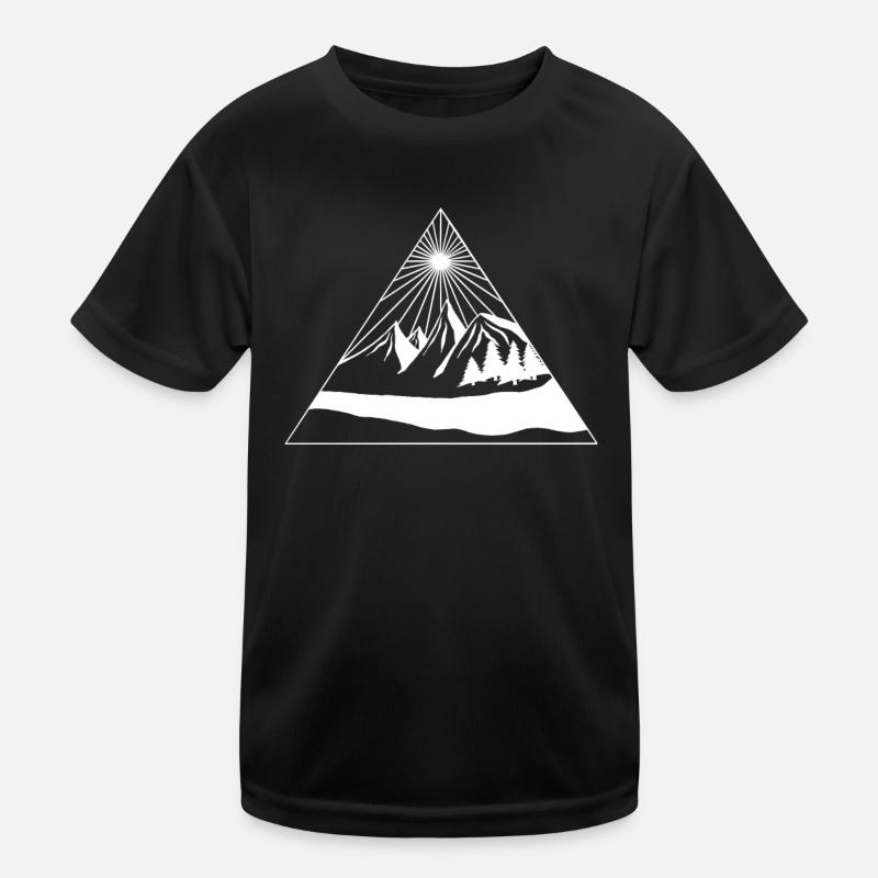 Wanderer Berge Dreieck Kinder Funktions-T-Shirt