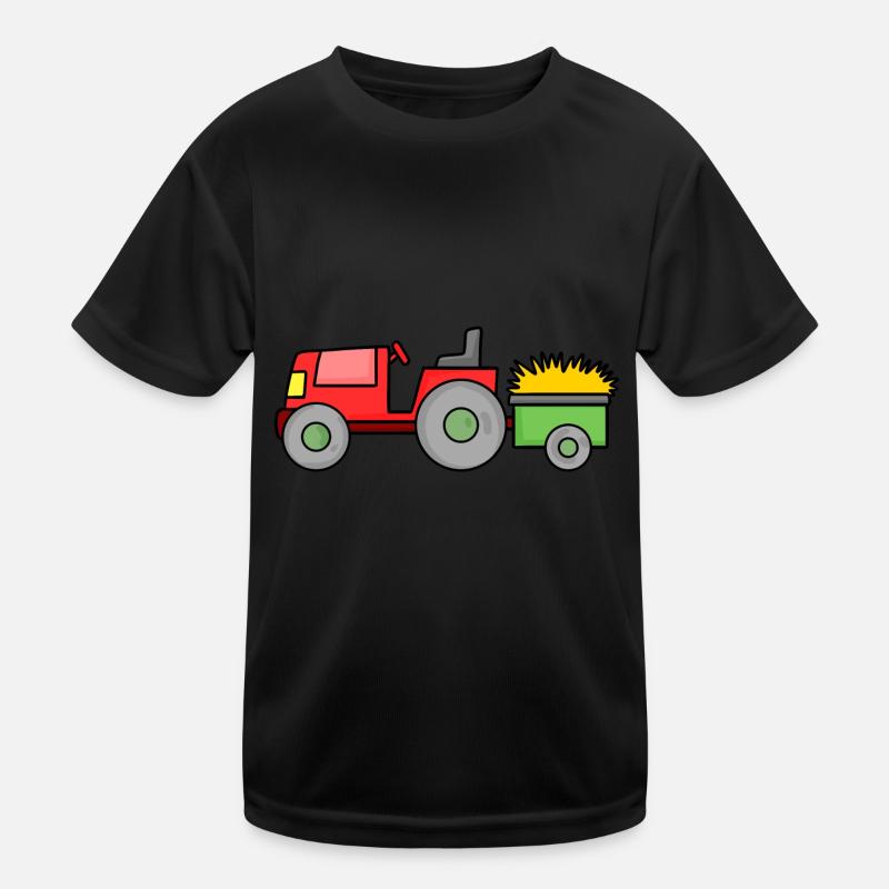 Traktor mit Anhänger Kinder Funktions-T-Shirt
