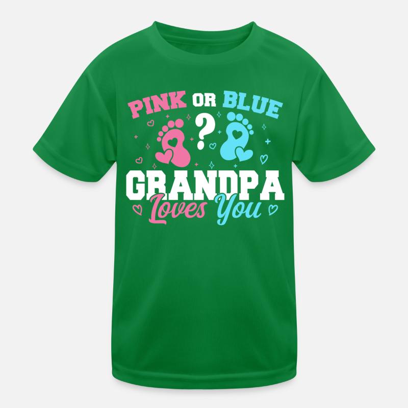 Rosa oder blauer Opa liebt dich - Opa Kinder Funktions-T-Shirt