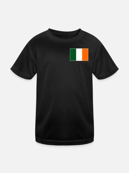 Drapeau de l’Irlande - T-shirt sport Enfant - noir