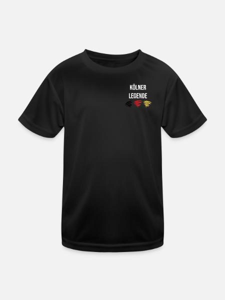 Kölner Legende - Kinder Funktions-T-Shirt - Schwarz