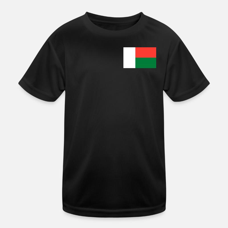 Drapeau de Madagascar - T-shirt sport Enfant - noir
