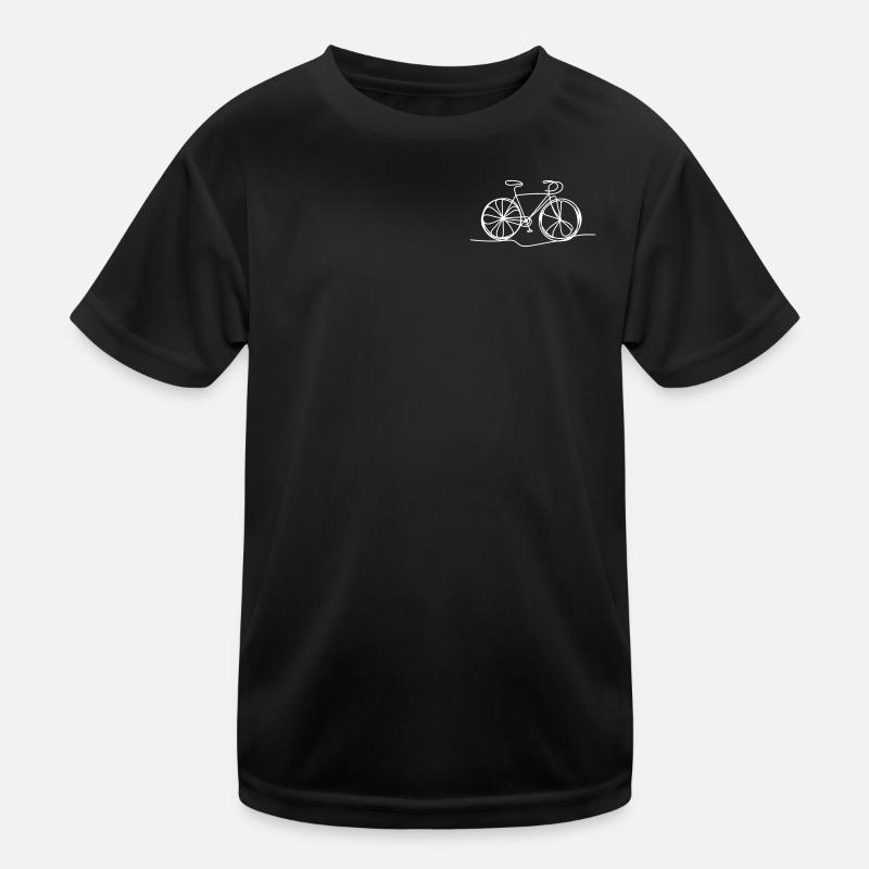 Fahrrad in einer Linie Kinder Funktions-T-Shirt