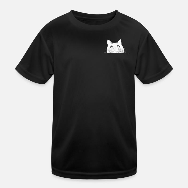 Peeping cat with whiskers Kids Functional T-Shirt