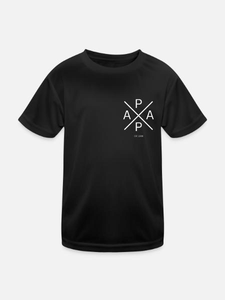 Papa Est. 2019 Cadeau de papa fier - T-shirt sport Enfant - noir - Devant