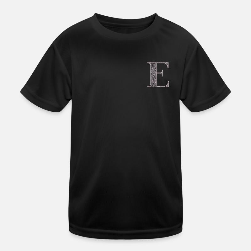 Mandala Monogram Initial in Dusky Pink - Letter E Kids Functional T-Shirt