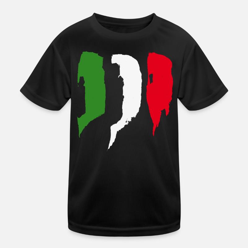 Italy Flag - Brush Strokes Kids Functional T-Shirt