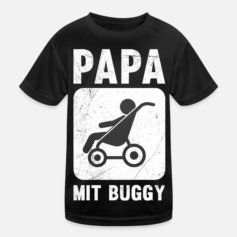 Expectant father DAD WITH BUGGY Funny Kids Functional T-Shirt