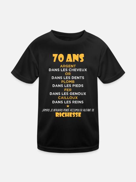70 Ans Cadeau d anniversaire Drôle Cadeau 70 ans - T-shirt sport Enfant - noir - Devant