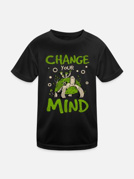 Change your design to climate change - Kids Functional T-Shirt - black - Front