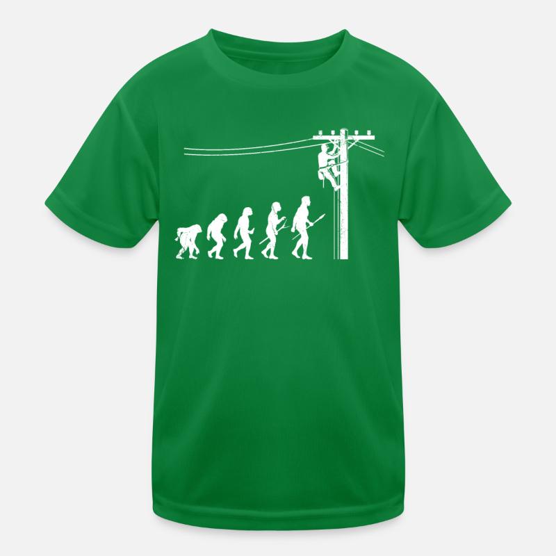 Lineman Evolution Design Für Elektriker Kinder Funktions-T-Shirt