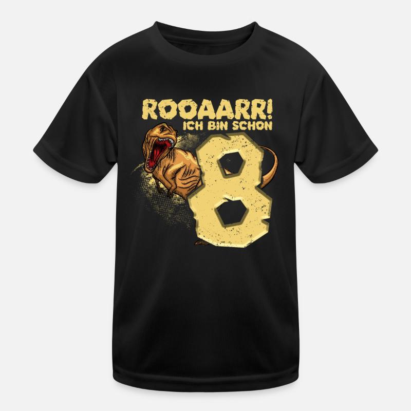 Achtung ich bin 8, Dinosaurier Kinder Funktions-T-Shirt