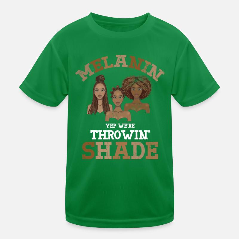 Melanin Yep We are Throwin Shade for Pride Kids Functional T-Shirt