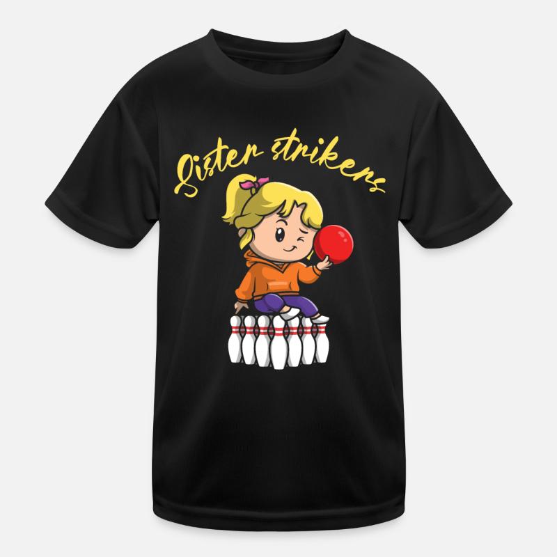 Bowl Design For Bowler Bowling Player Sister Kids Functional T-Shirt