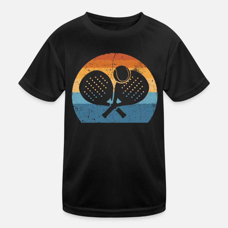 Padel Racket Ball Retro Design For Padel Tennis Kids Functional T-Shirt
