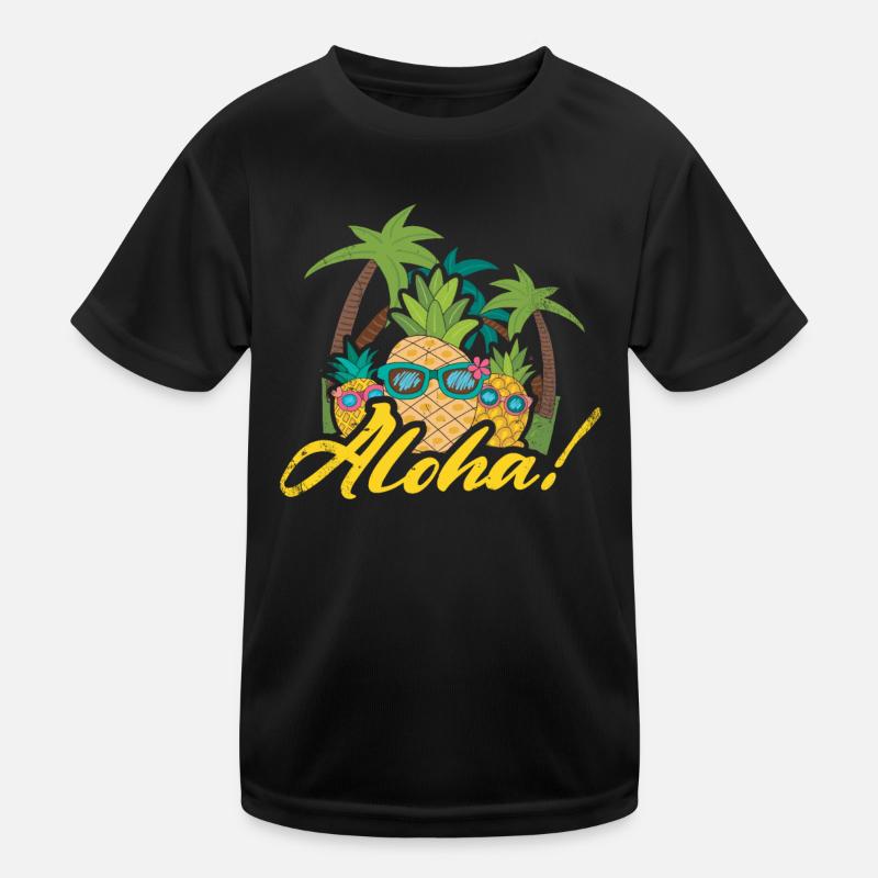 Aloha Pineapple And Pine Tree Design For The Beach Kids Functional T-Shirt
