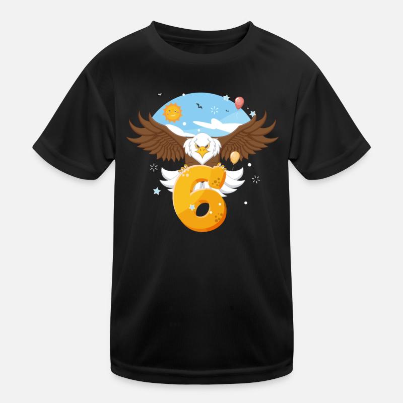 Bald eagle design for sixth birthday Kids Functional T-Shirt