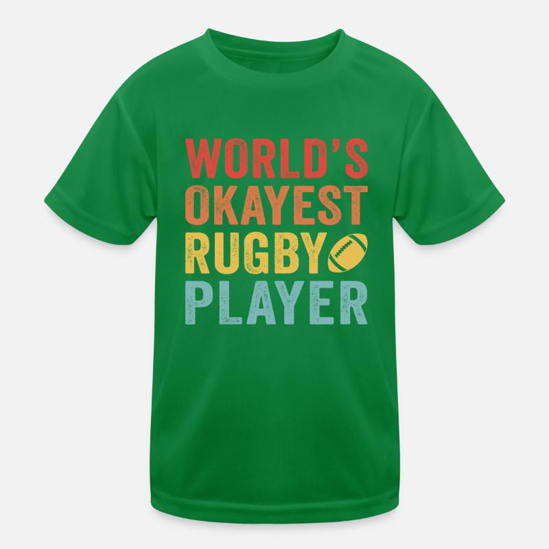 world's okayest rugby player Kids Functional T-Shirt