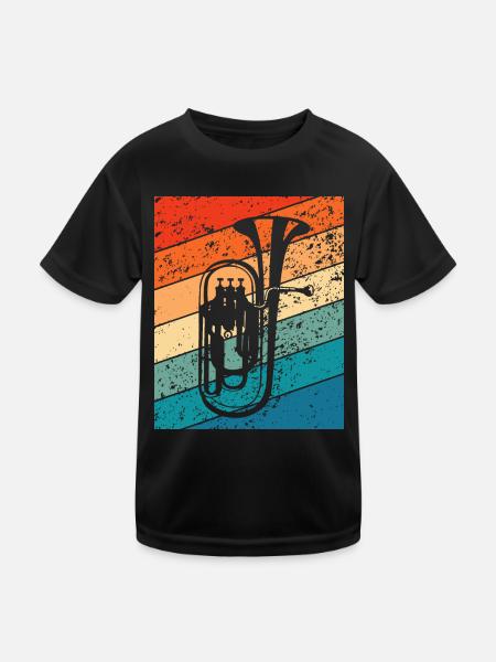 Euphonium Corn Orchestra Musiciens Instrument à vent - T-shirt sport Enfant - noir - Devant