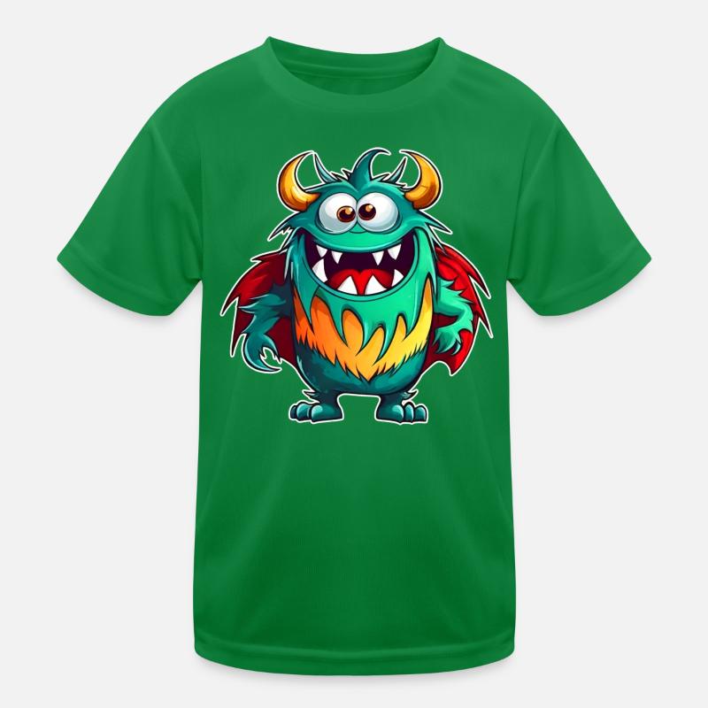 Monstre rieur mignon avec cape de super-héros T-shirt sport Enfant