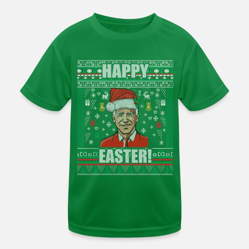 Lustiger Biden Hässlicher Weihnachtspullover Frohe Ostern Kinder Funktions-T-Shirt