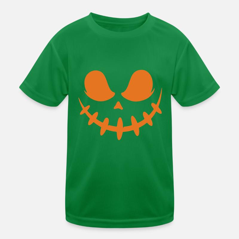 Jack O Lantern effrayant sculpté visage de citrouille Halloween T-shirt sport Enfant