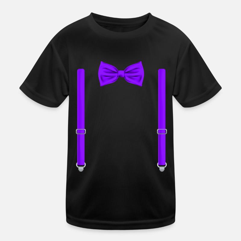 Lustige lila Fliege mit Hosenträgern perfekt Kinder Funktions-T-Shirt