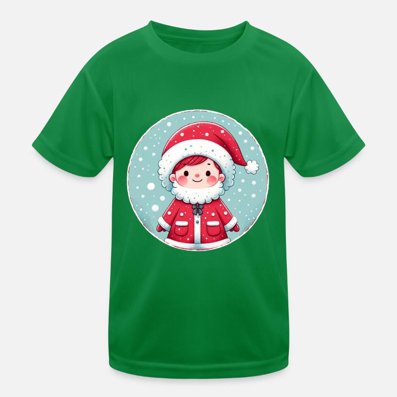 Père Noël garçon Illustration Noël drôle T-shirt sport Enfant