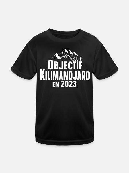 Kilimandjaro 2023 Montagne Tanzanie Afrique - T-shirt sport Enfant - noir - Devant