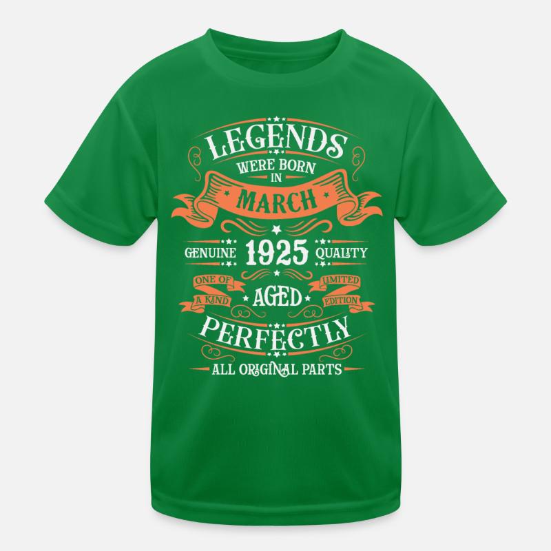 The legends were born in March 1925 gift Kids Functional T-Shirt