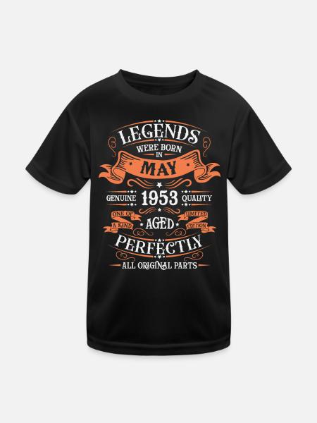 Mai 1953 Jubiläums-Vintage-Geschenk - Kinder Funktions-T-Shirt - Schwarz - Vorne