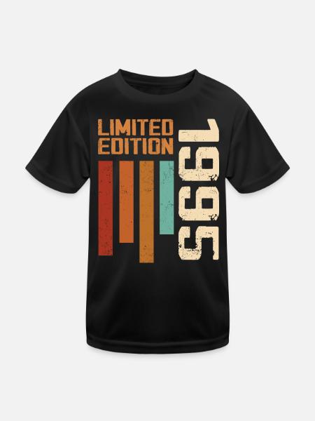 Jahrgang 1995 Geburtstagsgeschenk 1995 Retro 1995 - Kinder Funktions-T-Shirt - Schwarz - Vorne