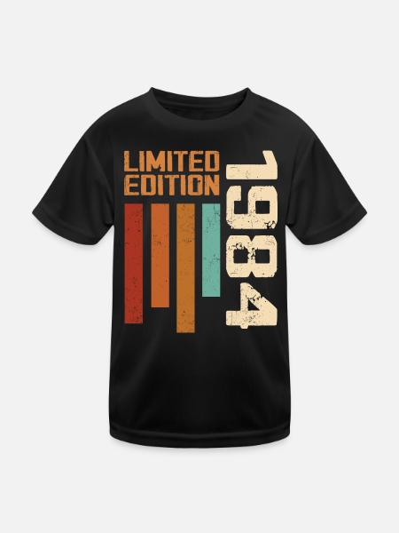 Jahrgang 1984 Retro 1984 Geburtstagsgeschenk - Kinder Funktions-T-Shirt - Schwarz - Vorne
