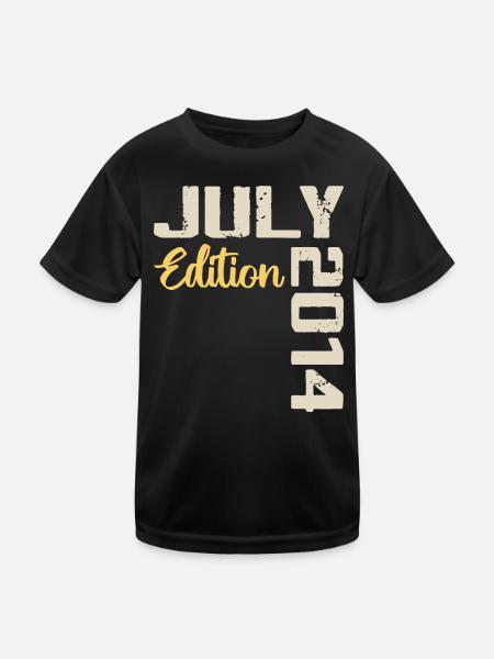 Juli 2014 Geburtstagsshirt Juli 2014 - Kinder Funktions-T-Shirt - Schwarz - Vorne