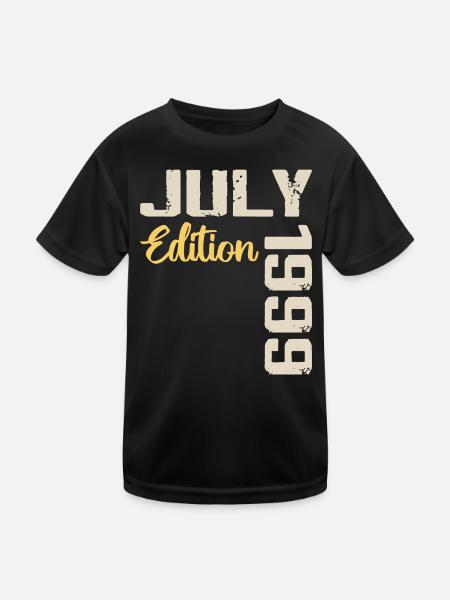 Juli 1999 Geburtstagsshirt Juli 1999 - Kinder Funktions-T-Shirt - Schwarz - Vorne
