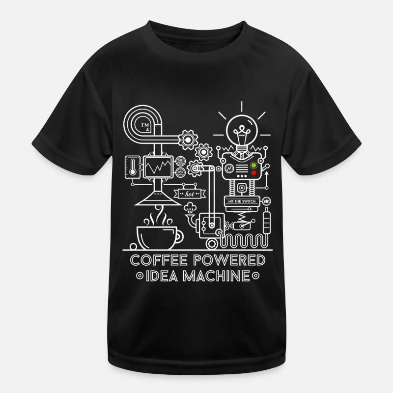 Coffee powered - white - Kids Functional T-Shirt - black