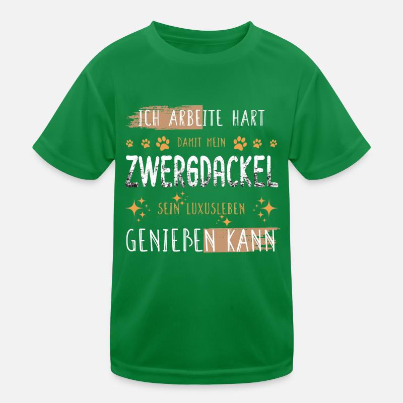 Retro Arbeite Hart Zwergdackel Dackel Luxusleben Kinder Funktions-T-Shirt