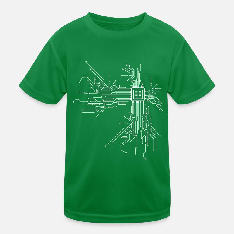 Circuit imprimé à puce avec conception d'ordinateur CPU T-shirt sport Enfant