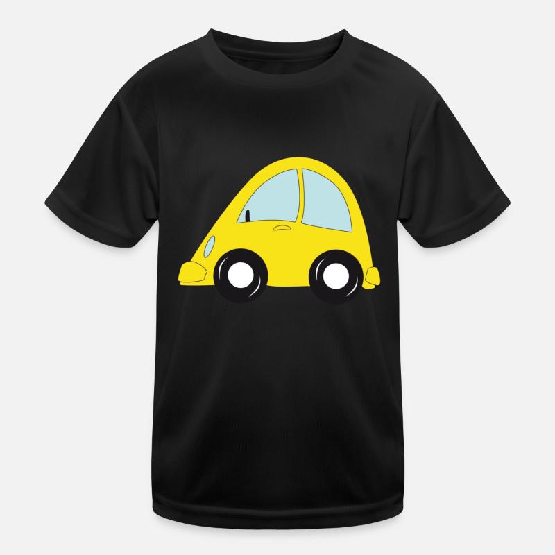 gelbe Auto Kinder Funktions-T-Shirt