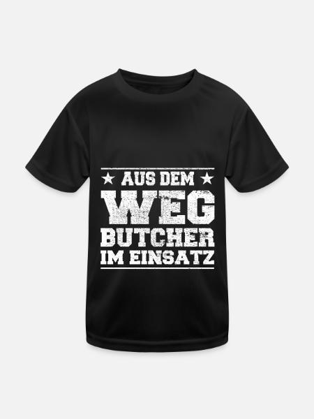 Aus dem Weg Butcher im Einsatz Design - Kinder Funktions-T-Shirt - Schwarz - Vorne
