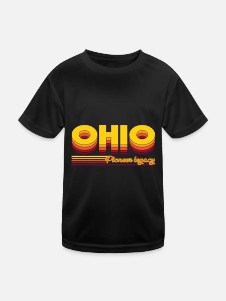 cool Ohio USA states design - Kids Functional T-Shirt - black - Front
