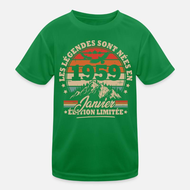 Geburtstagsgeschenk geboren im Januar 1959 Kinder Funktions-T-Shirt