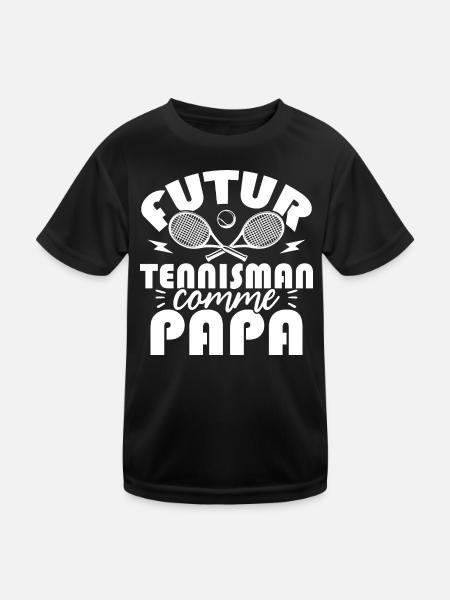 Futur tennisman comme papa - T-shirt sport Enfant - noir - Devant