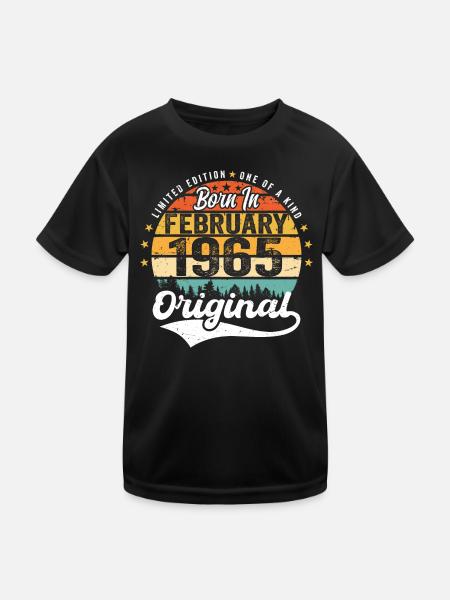 Né en février 1965 - cadeau d'anniversaire - T-shirt sport Enfant - noir - Devant